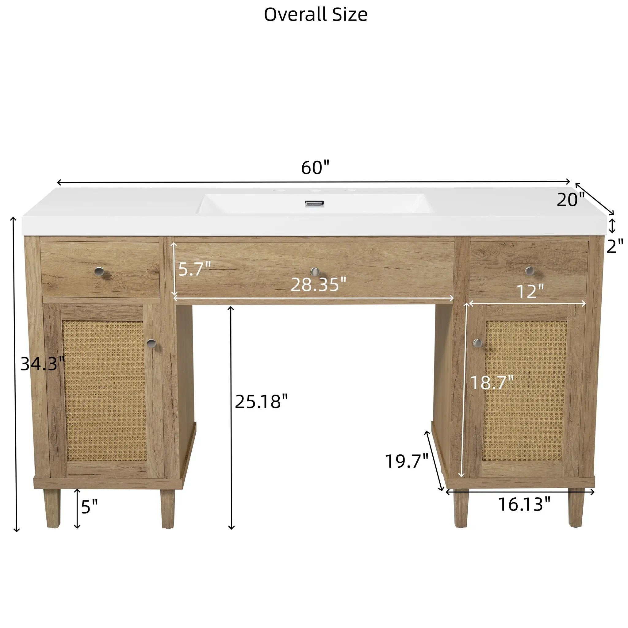 Bathroom Vanity With Sink, Spacious Storage Cabinet by HouseOfZazla