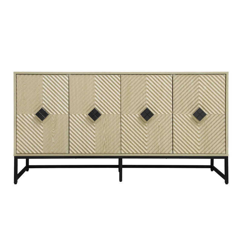 Carved 4 Door Sideboard With Storage, Adjustable Shelf by HouseOfZazla