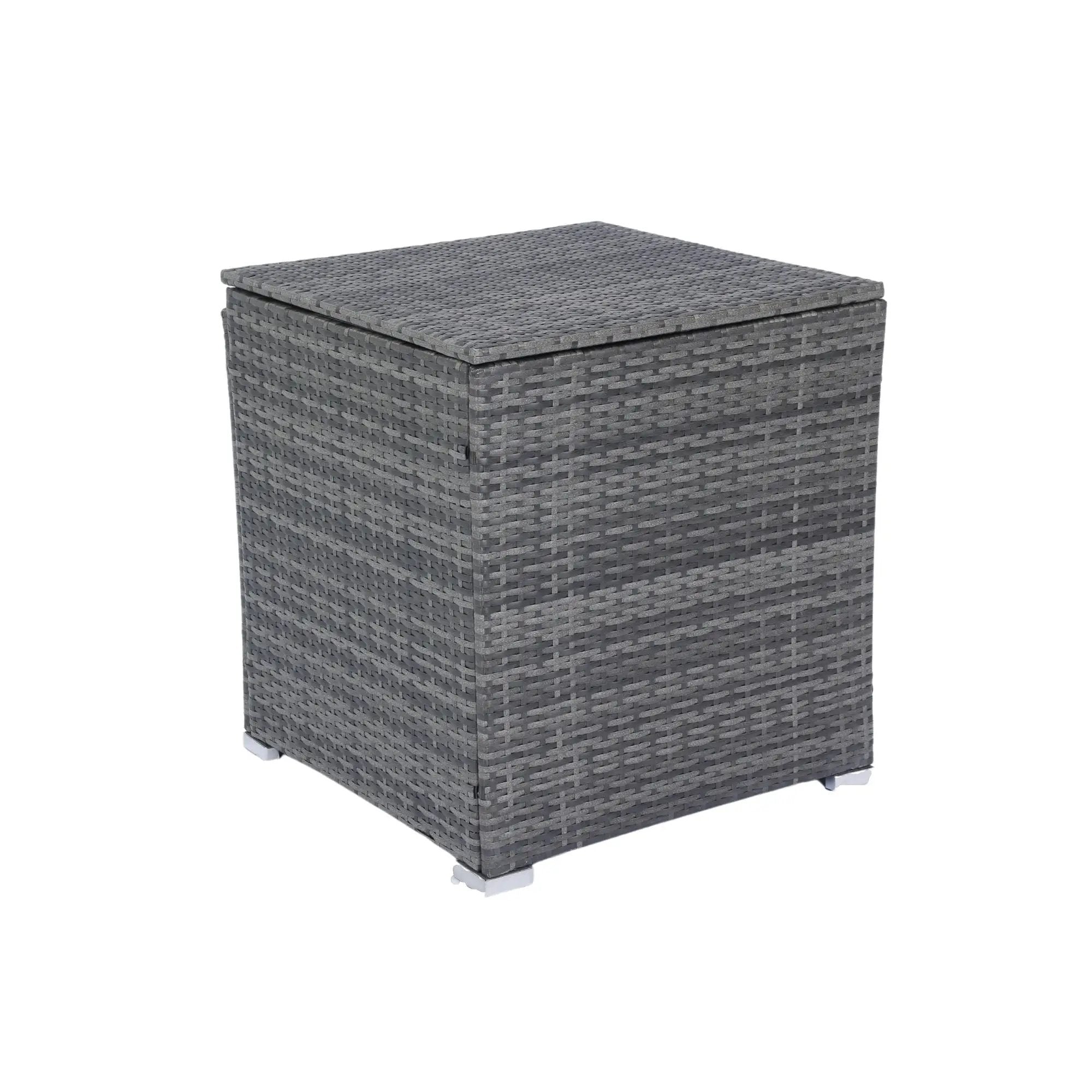 8 Piece Patio Sectional Wicker Rattan Outdoor Furniture Sof Set With One Storage Box Under Seat And Cushion Box - Gray / Black by HouseOfZazla