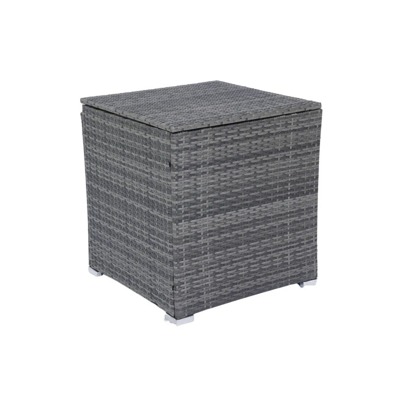 8 Piece Patio Sectional Wicker Rattan Outdoor Furniture Sof Set With One Storage Box Under Seat And Cushion Box - Gray / Black by HouseOfZazla