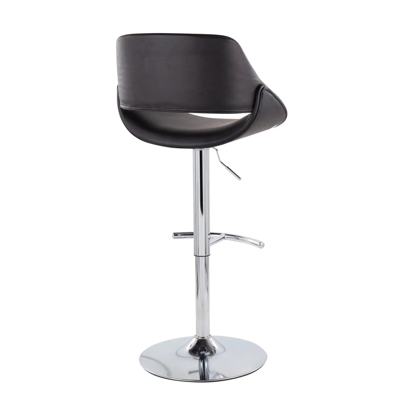 Fabrico - Contemporary Adjustable Bar Stool With Rounded T Footrest (Set of 2) by HouseOfZazla