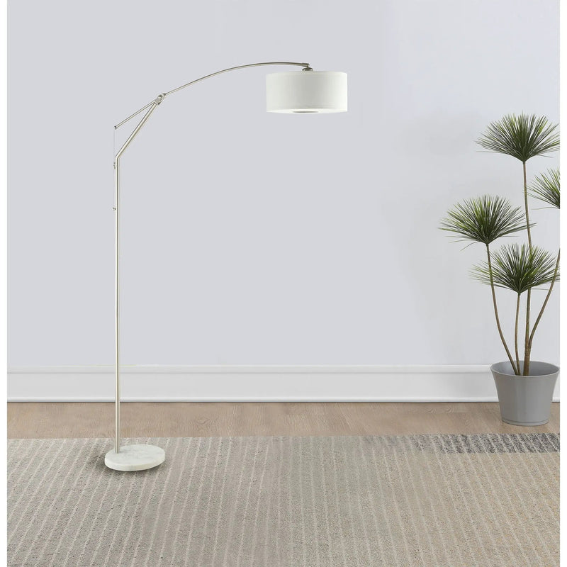 Jamison - Drum Shade Arc Adjustable Floor Lamp - Chrome by HouseOfZazla