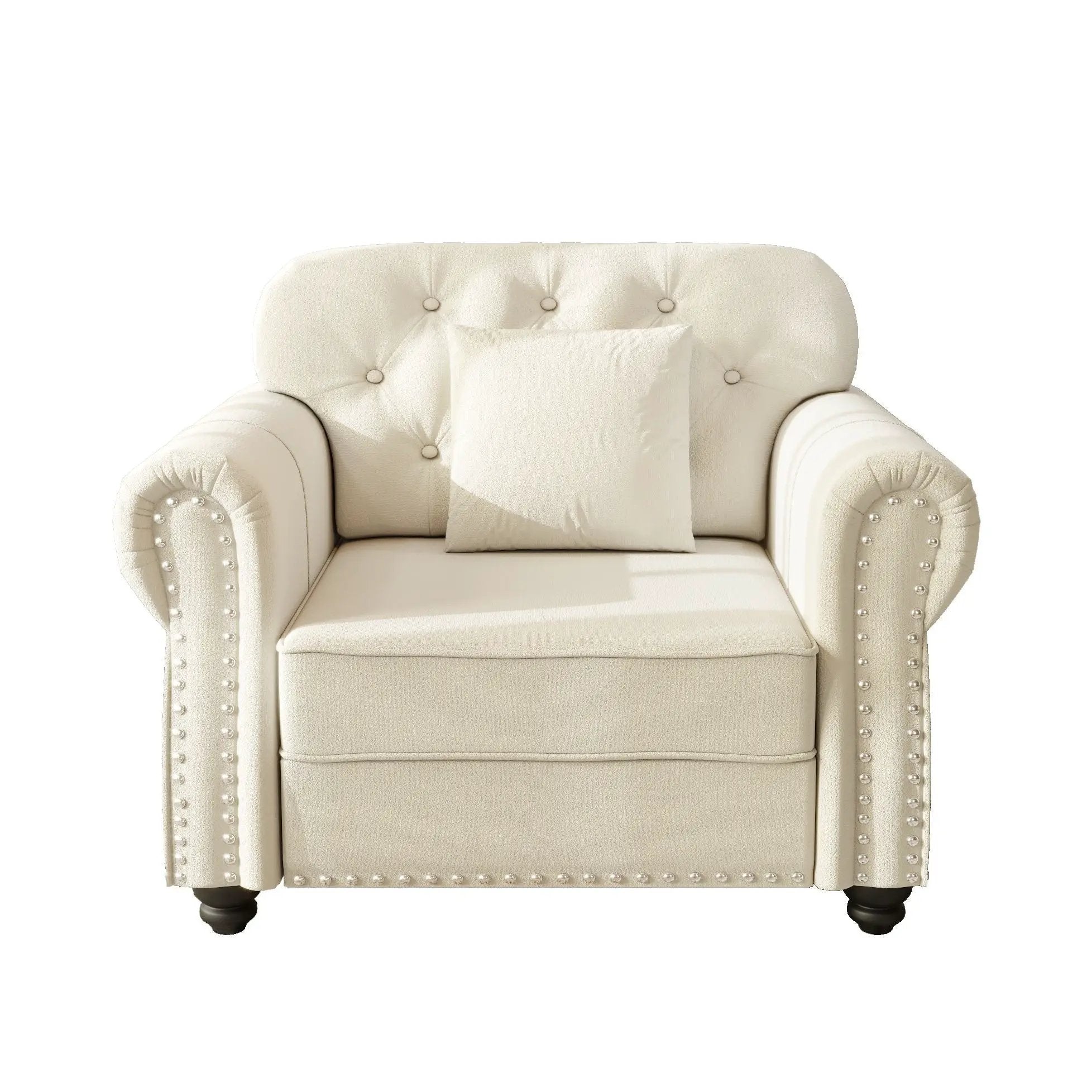 Sofa With Nailhead Trim And Rolled Armrests