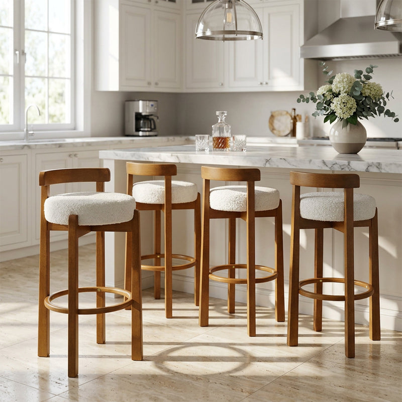 Elise Indoor Wooden Low Back Barstool by HouseOfZazla