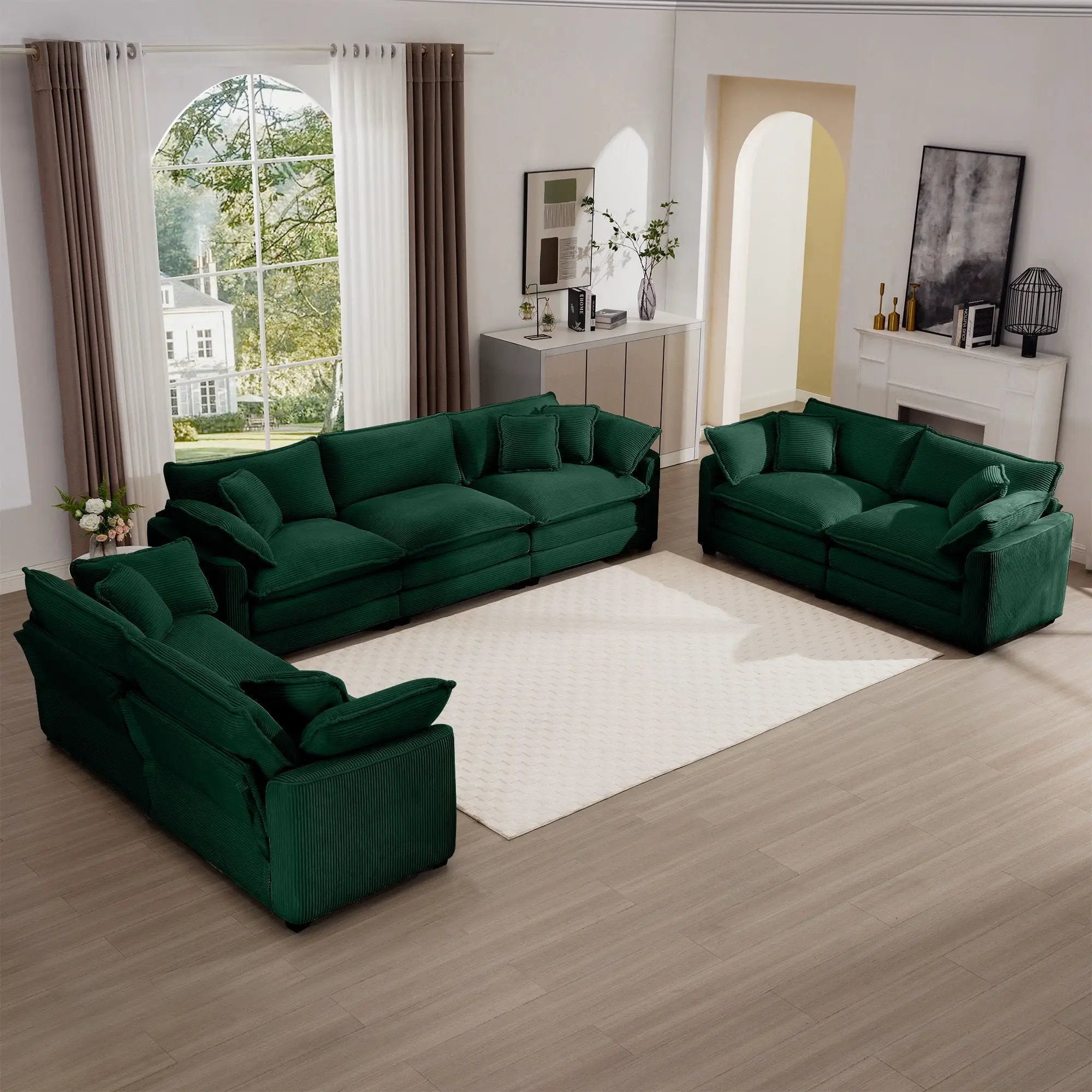 Elegant Oversized Sectional Sofa Set With Deep Seats And Flexible Layout by Unique Piece Furniture