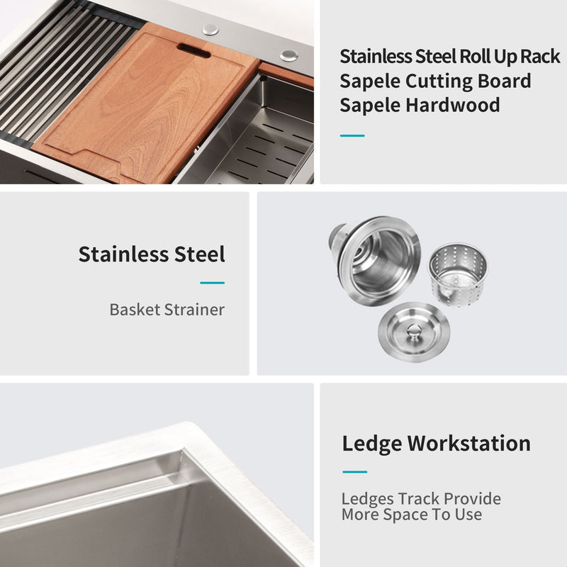 Drop In Kitchen Sink Stainless Steel 16 Gauge by HouseOfZazla