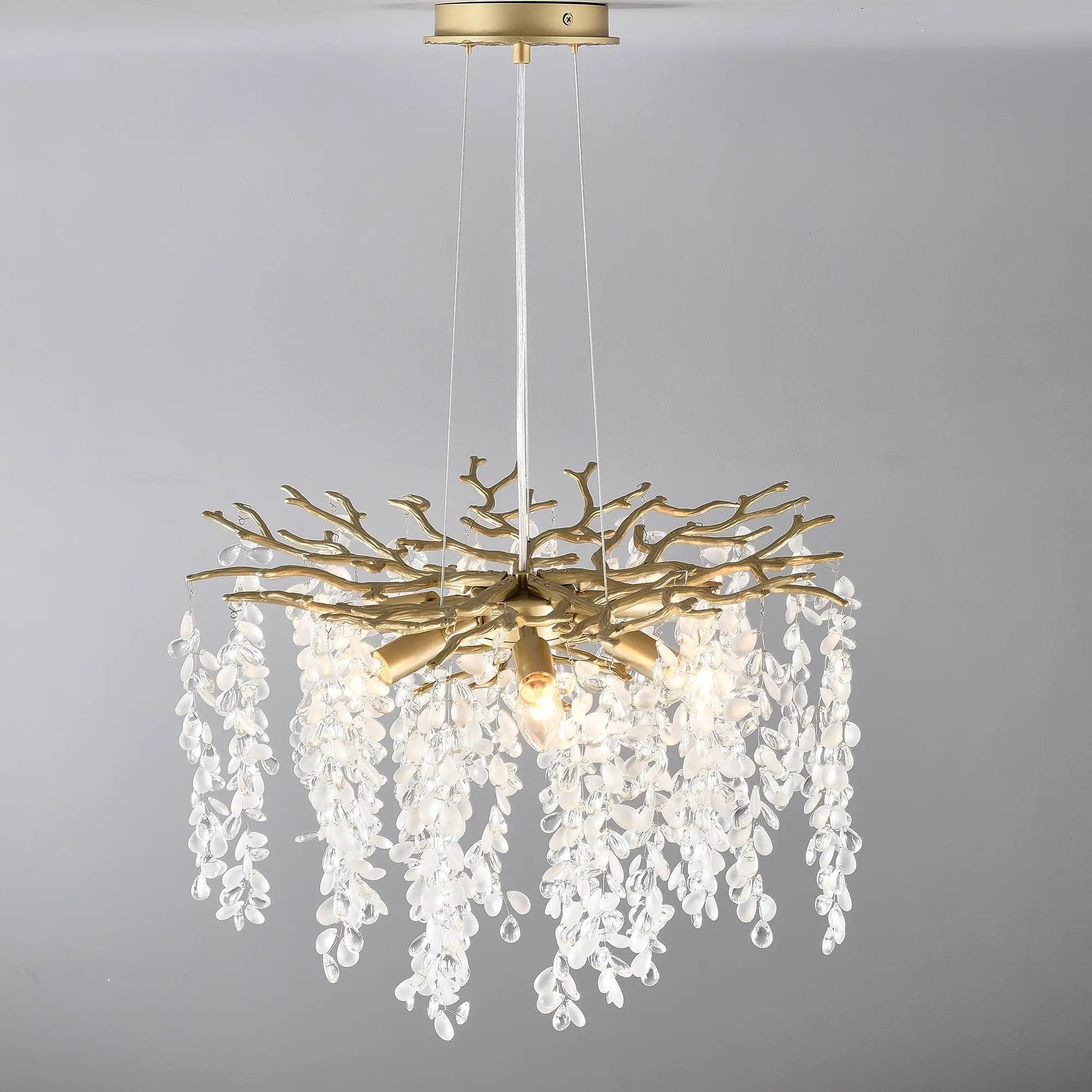6-Light Chandelier Crystal Ceiling Lamp in Gold by HouseOfZazla