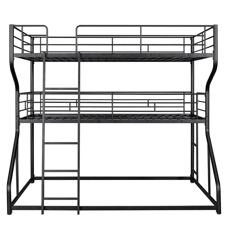 Industrial Triple Bunk Bed With Dual Ladders Frame, Space Saving Design by HouseOfZazla