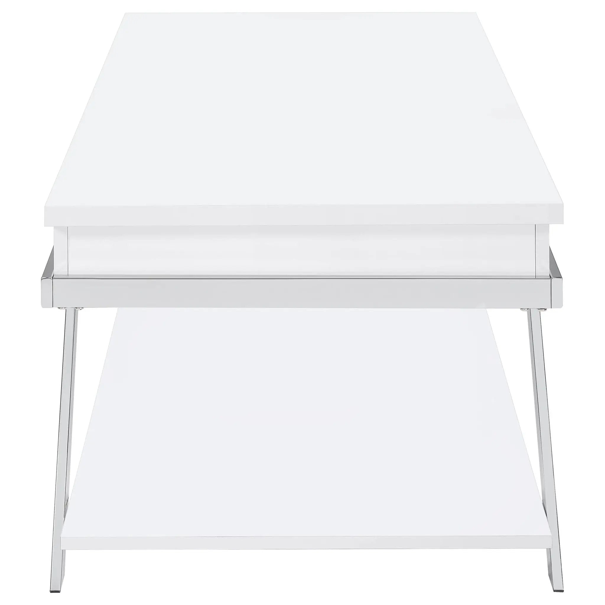 Briana - 2 Piece Coffee And End Table Set With Lift Top Legs - Gloss White