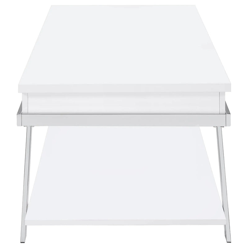 Briana - 2 Piece Coffee And End Table Set With Lift Top Legs - Gloss White