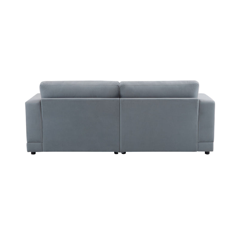 Modern Square Arm Sofa With Soft Fabric Upholstery, Deep Cushions by HouseOfZazla