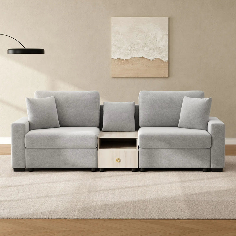 Modular Sofa Couch With Storage Armrest And Center Console by HouseOfZazla