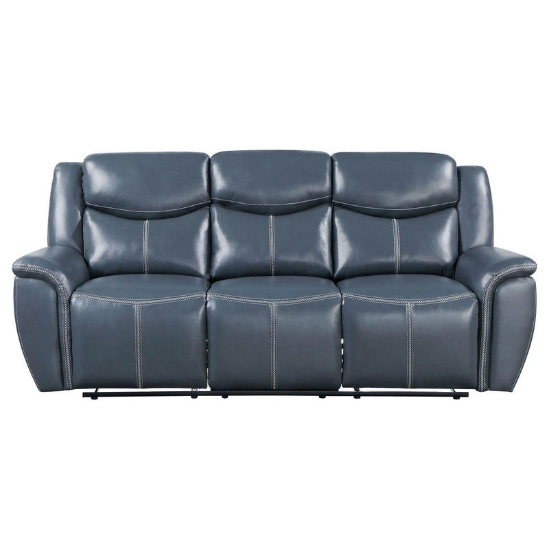 Stanwicke - Motion Reclining Sofa With Drop Down Table - Blue by HouseOfZazla
