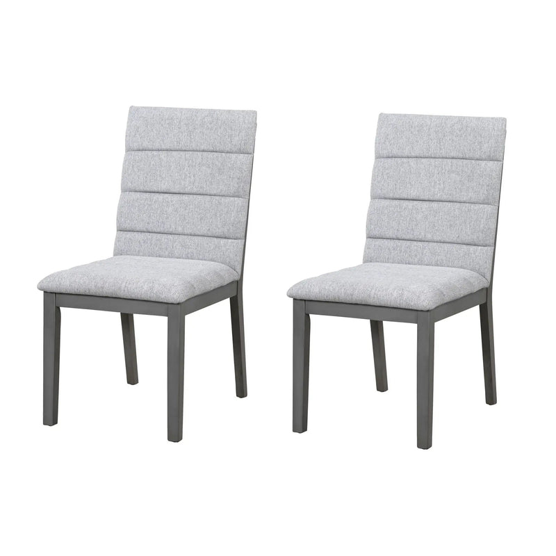 Tufted Upholstery Modern Dining Chairs (Set of 2) Sleek Comfort With Rubber Wood Frame - Gray / Oak by Unique Piece Furniture