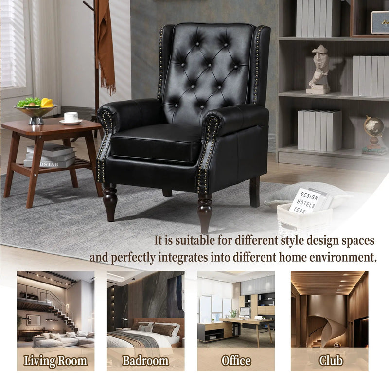 Modern Accent Armchair With Sturdy Wood Legs by Unique Piece Furniture