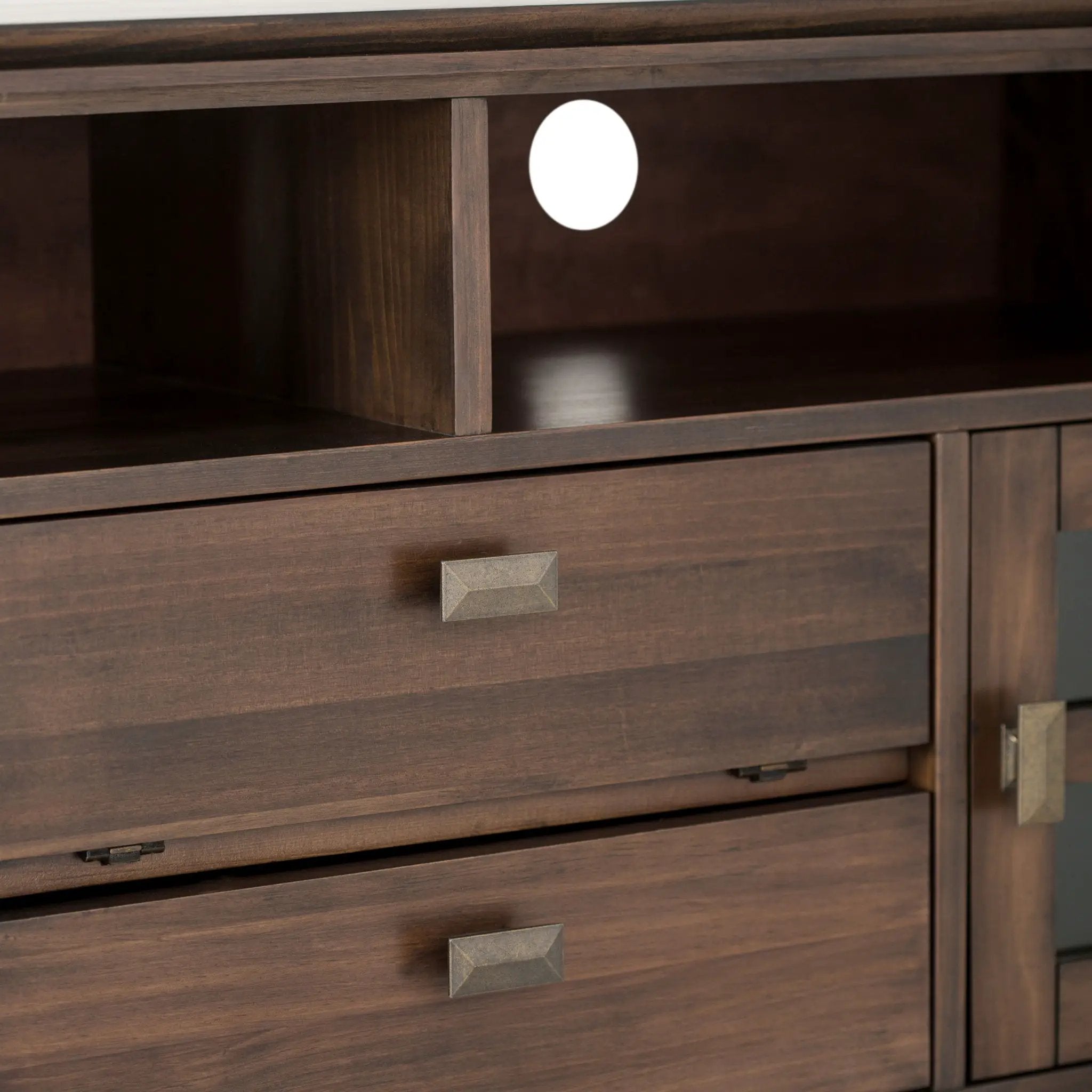 Artisan - TV Media Stand - Natural Aged Brown by HouseOfZazla