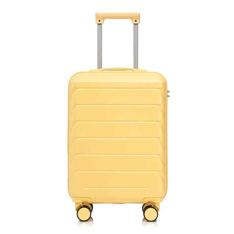 20 Inch ABS Hard Shell Travel Checked Luggage - Yellow by HouseOfZazla