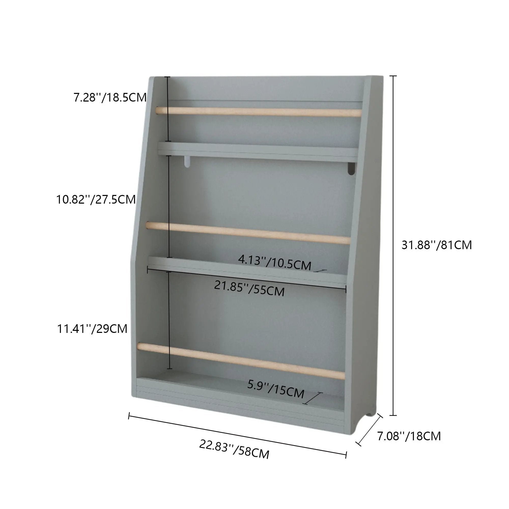 3 Tier Book Shelf, Compact Storage For Bedrooms by Unique Piece Furniture