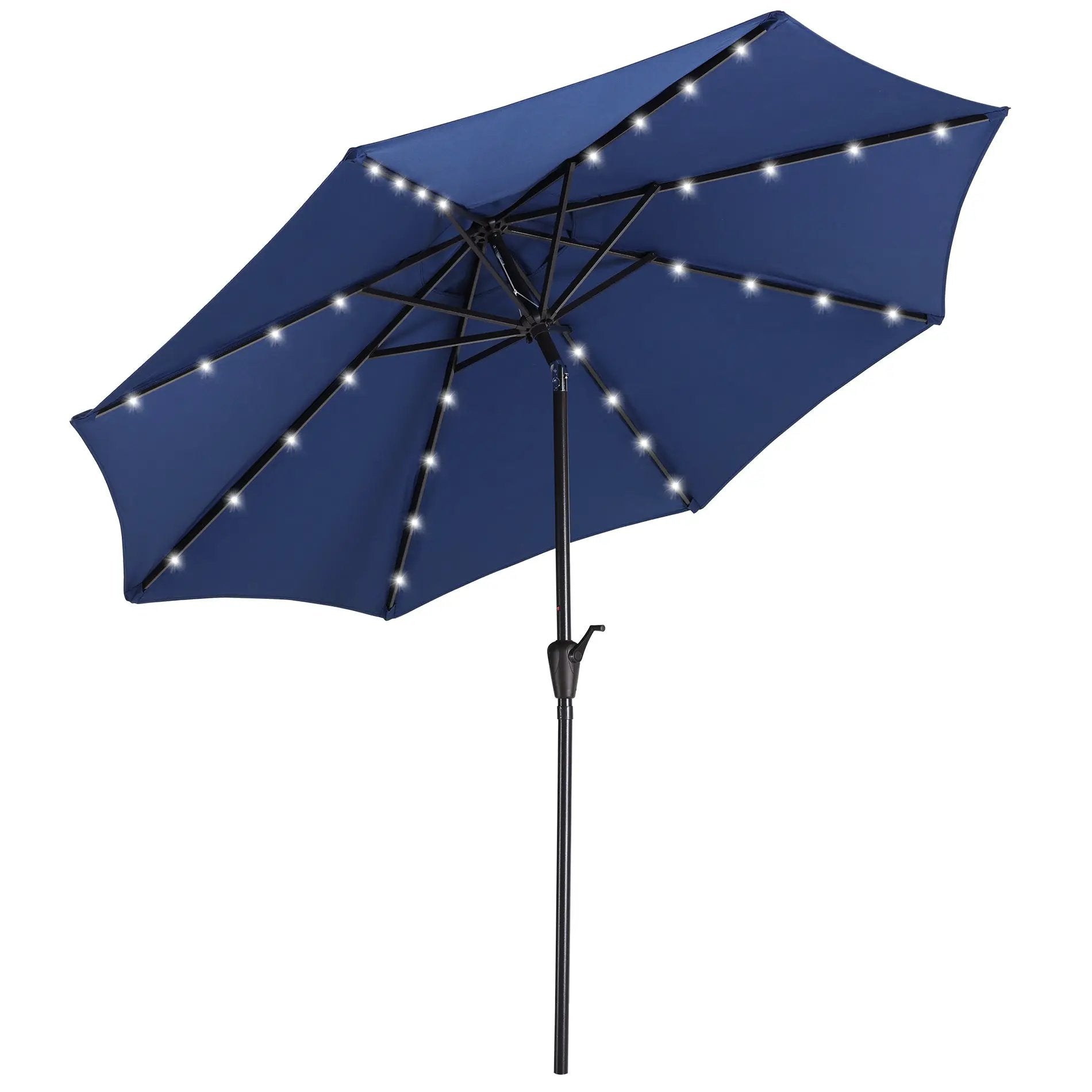 9Ft Patio Umbrella with 32 LED Solar Lights (Blue) by HouseOfZazla