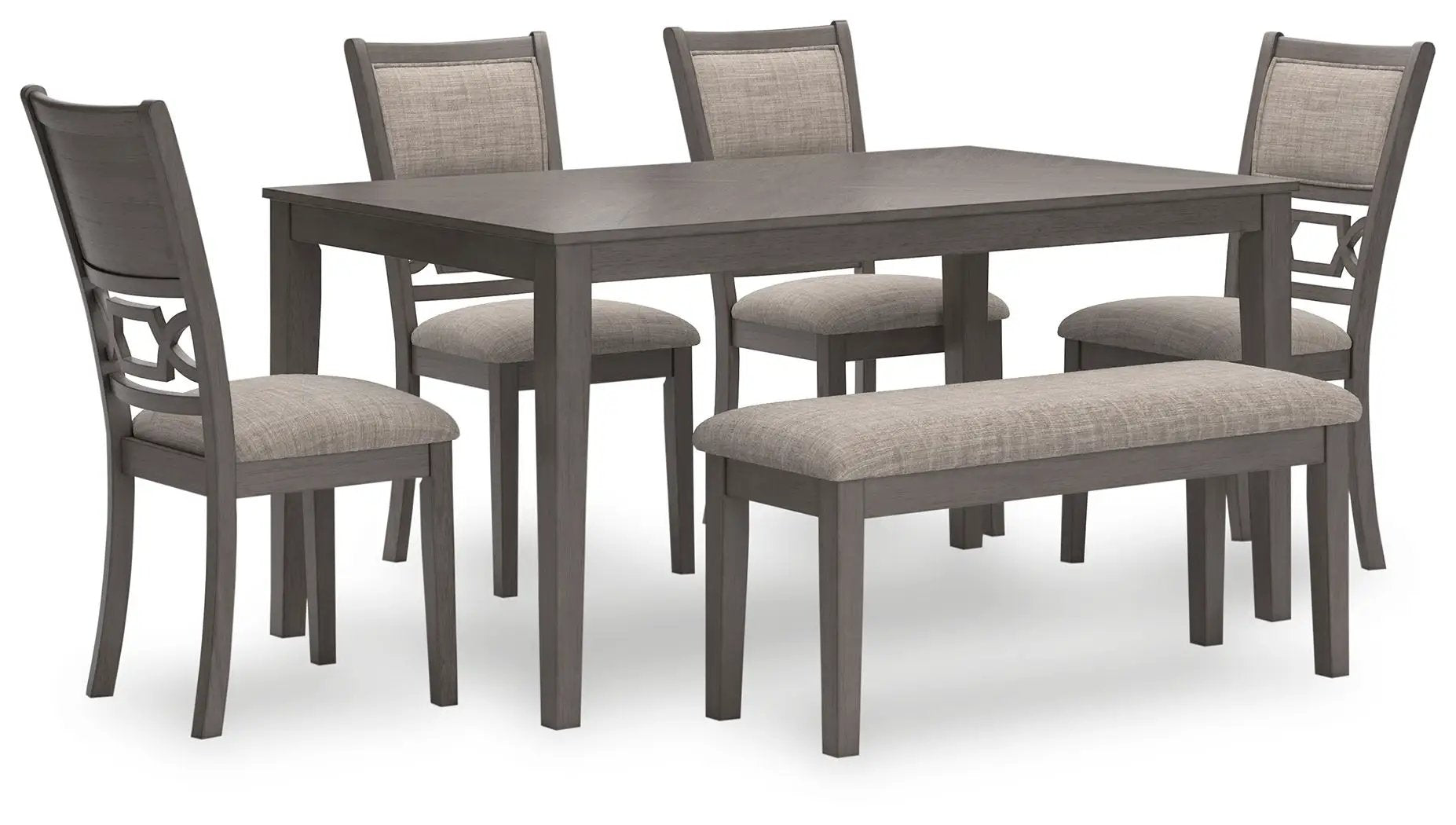Wrenning - Dining Room Table Set (Set of 6) - Gray by Unique Piece Furniture