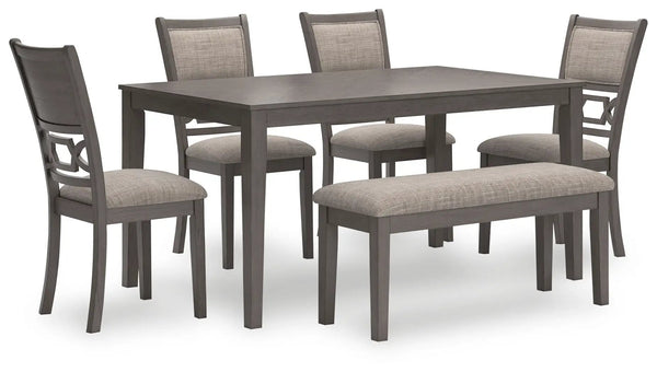 Wrenning - Ensemble table et chaises (6 places) - Gris