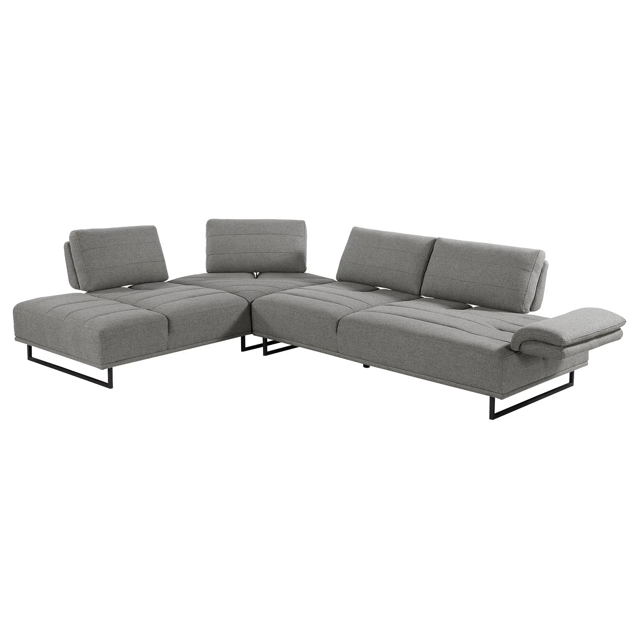 Harnal - L-Shape Sectional Adjustable Back Comfort Focused Sofa - Taupe by HouseOfZazla
