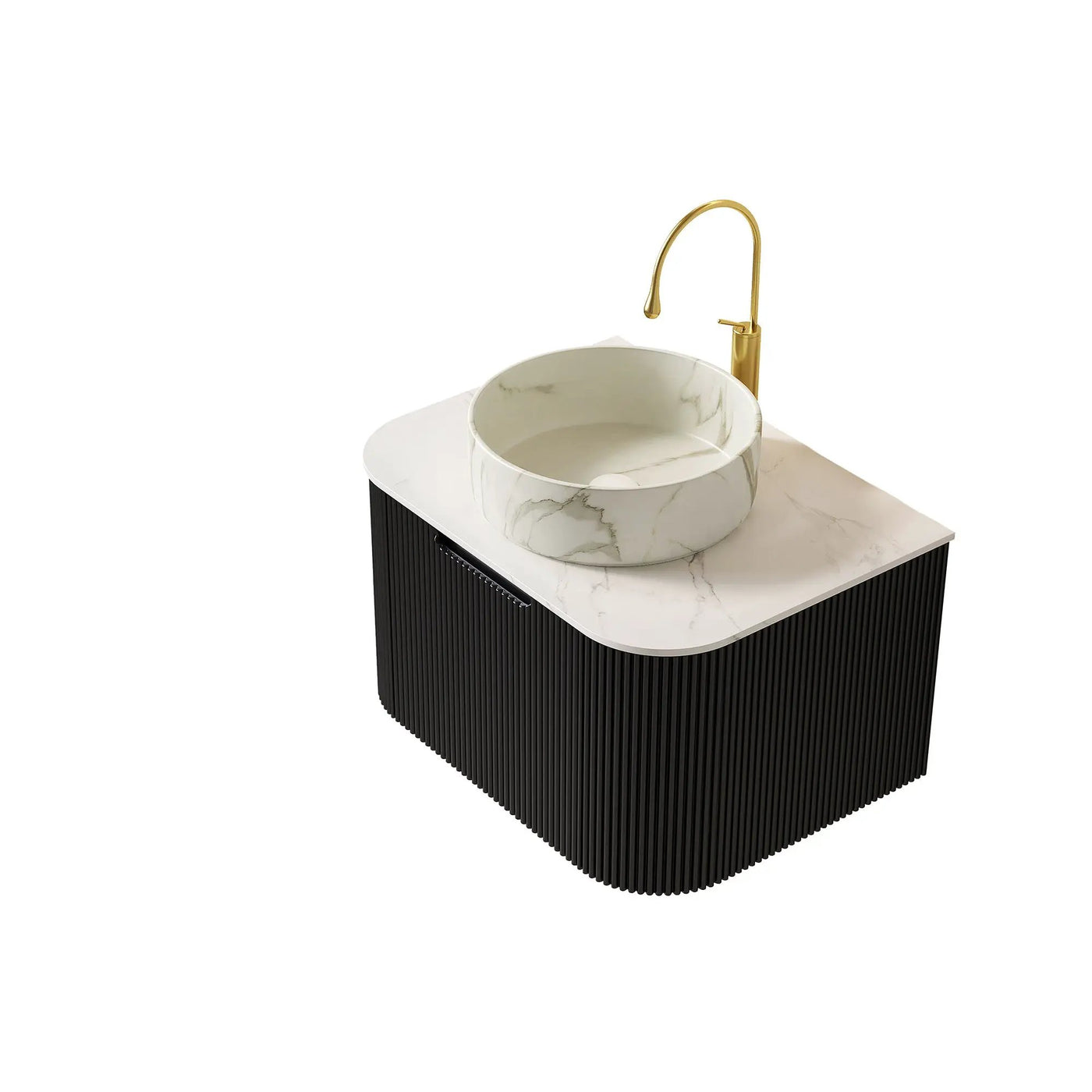 DINA 24" Bathroom Vanity & Sink with Floating Curved Edges by HouseOfZazla