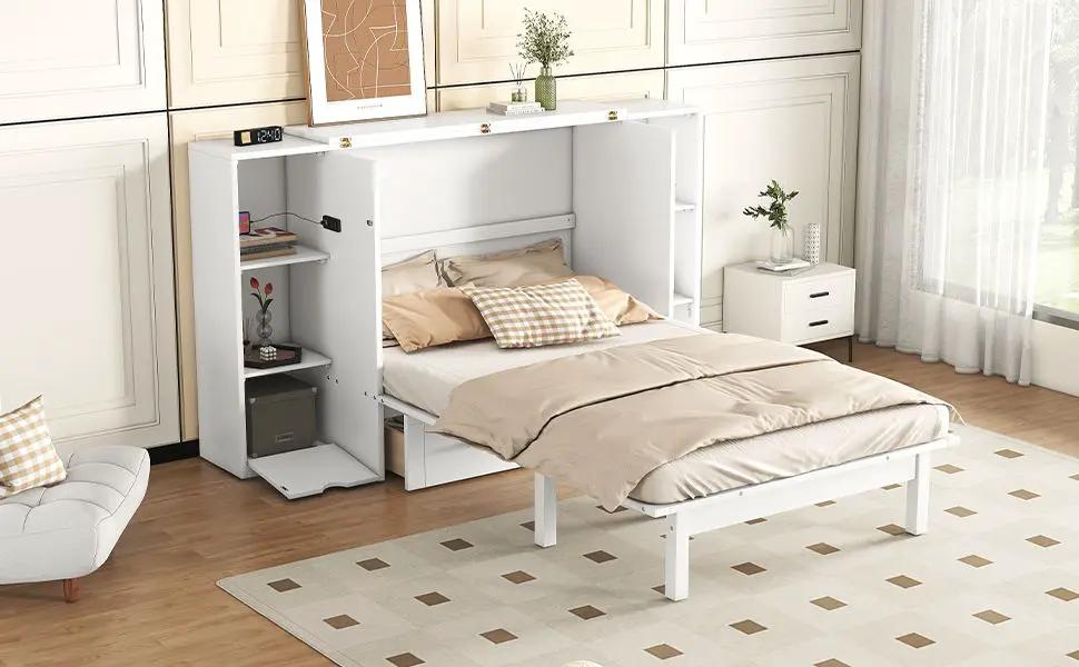 Murphy Bed With Shelves, Drawers And USB Ports by HouseOfZazla