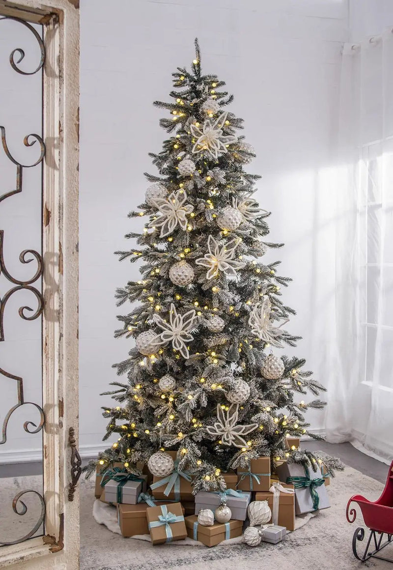 Christmas Ball Ornaments, Decorative Hanging Ball Christmas Tree Ornaments, For Holiday Party Decorations (Set of 12) - White by Unique Piece Furniture