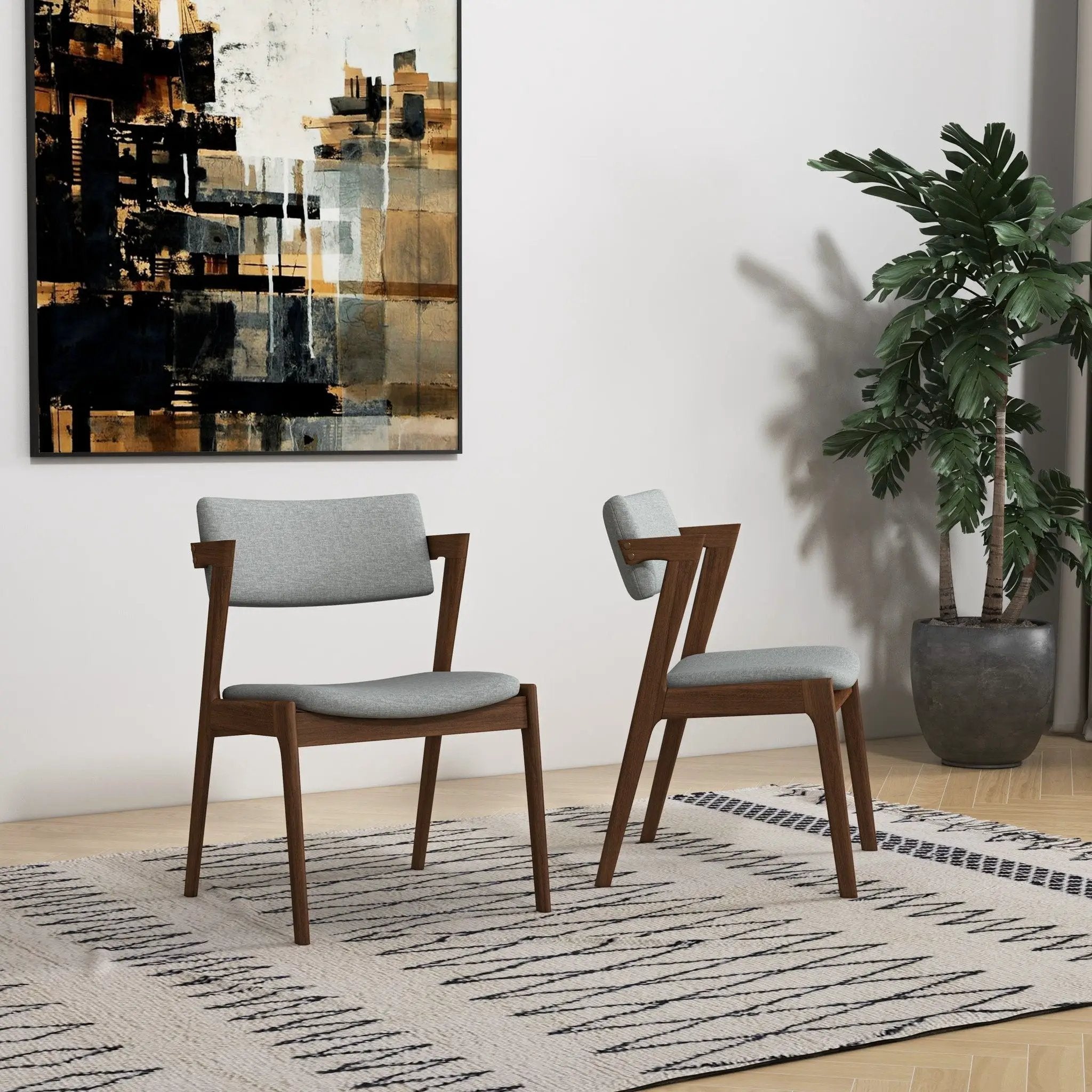 Edwin - Mid-Century Modern Dining Chair (Set of 2) by Unique Piece Furniture