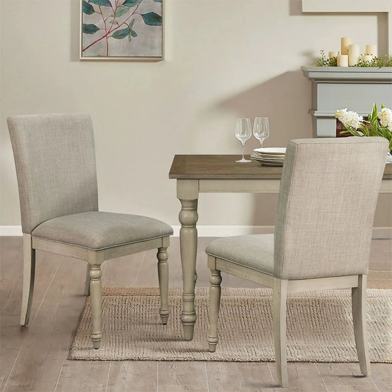 Fiona - Upholstered Dining Chair With Turned Legs (Set of 2) - Light Gray by Unique Piece Furniture