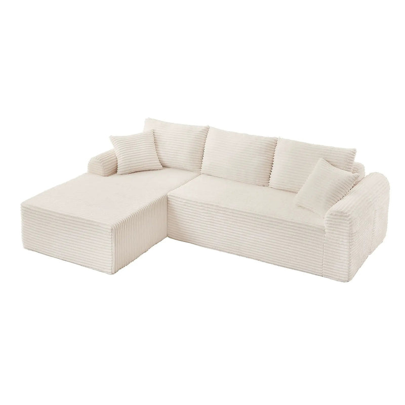 Modular Sectional With Arched Armrests, Includes 3 Back Cushions & 2 Throw Pillows by HouseOfZazla