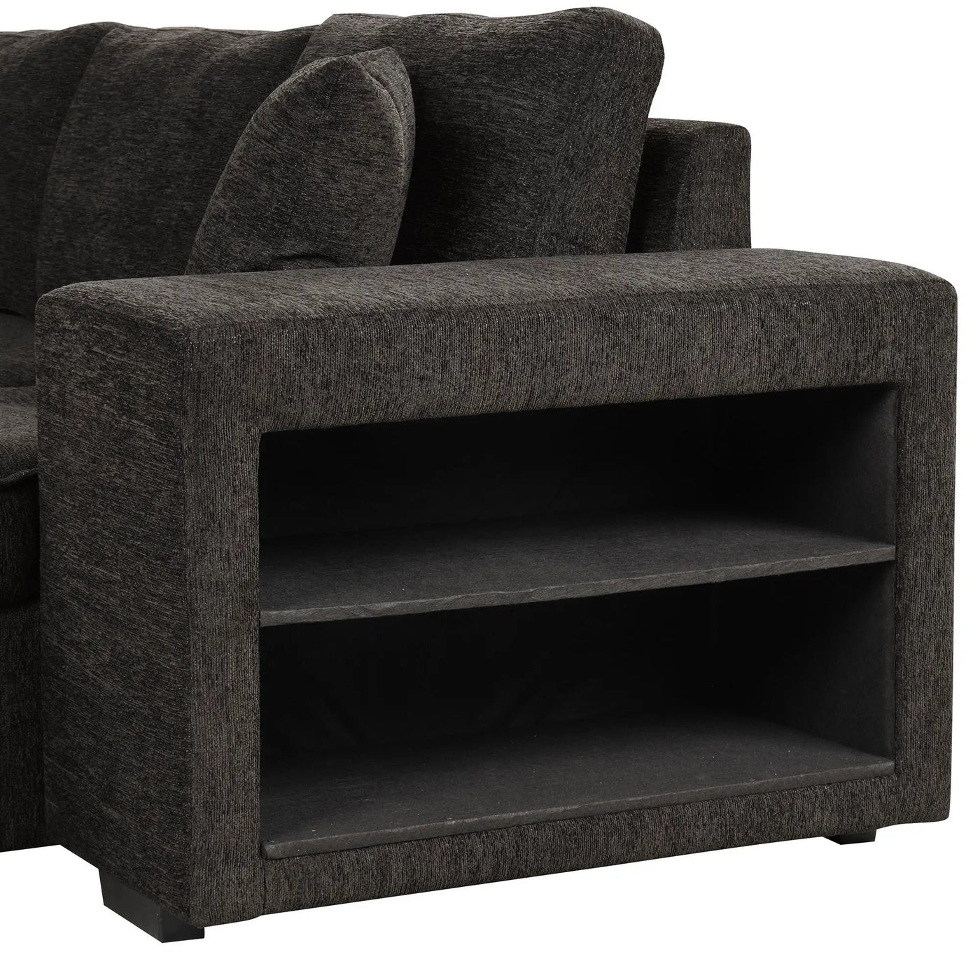 Modern L-Shape 3 Seat Reversible Sectional Couch, Pull Out Sleeper Sofa With Storage Chaise And 2 Stools For Living Room Furniture Set by HouseOfZazla