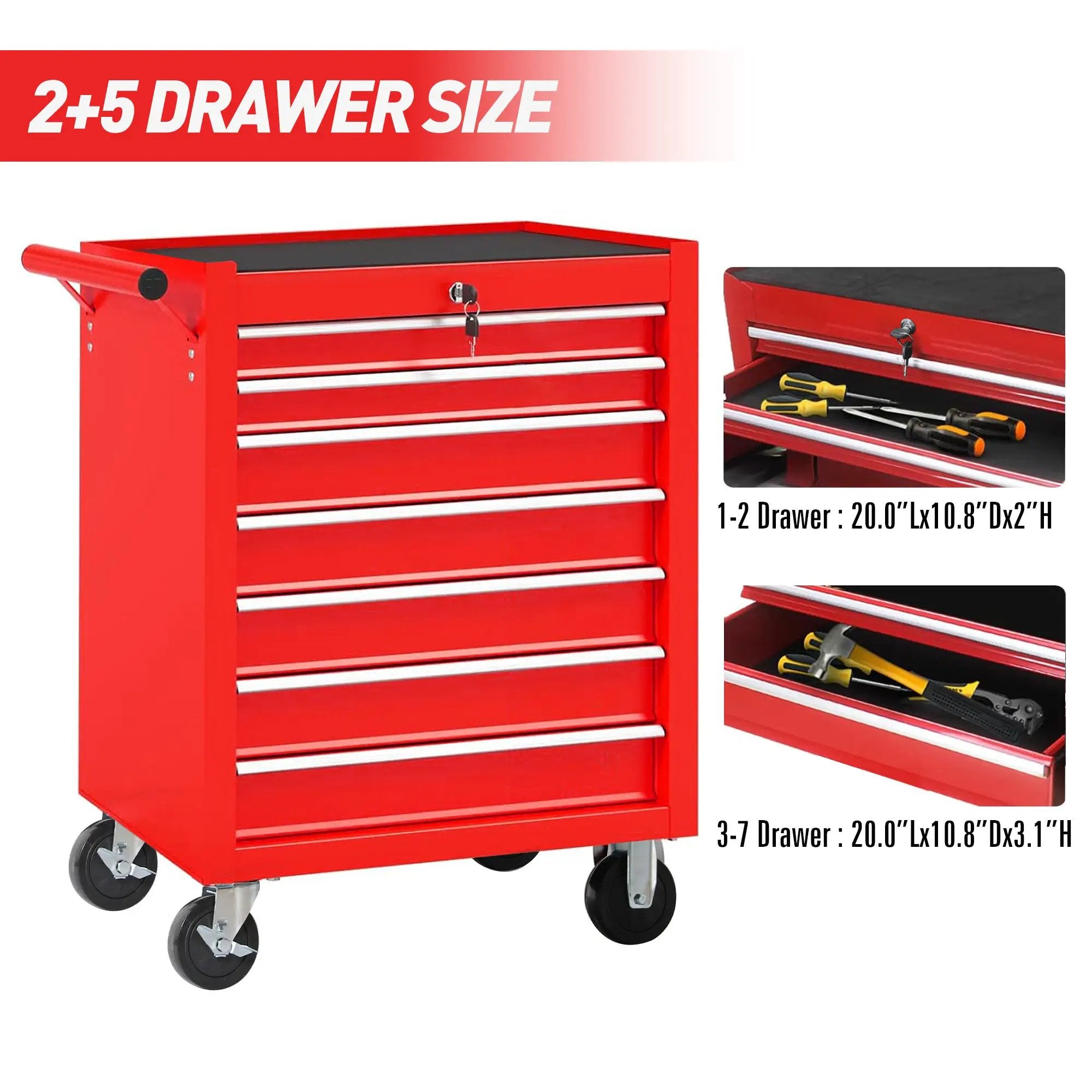 7-Drawer Rolling Tool Chest With Wheels by HouseOfZazla