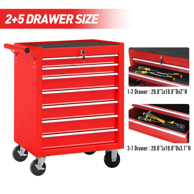 7-Drawer Rolling Tool Chest With Wheels by HouseOfZazla