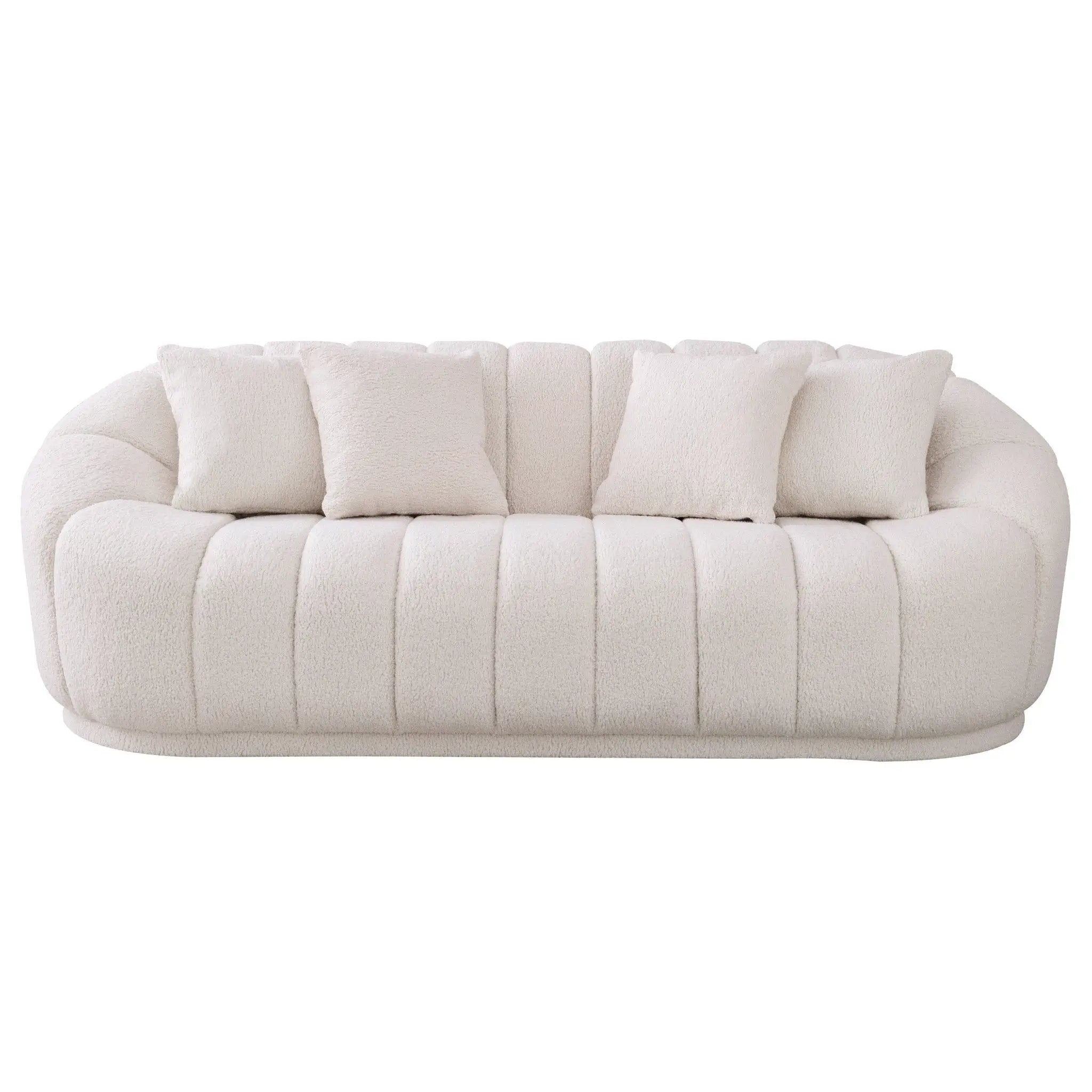 Maximilian - Modern Japandi Style Tight Back Boucle Couches by HouseOfZazla