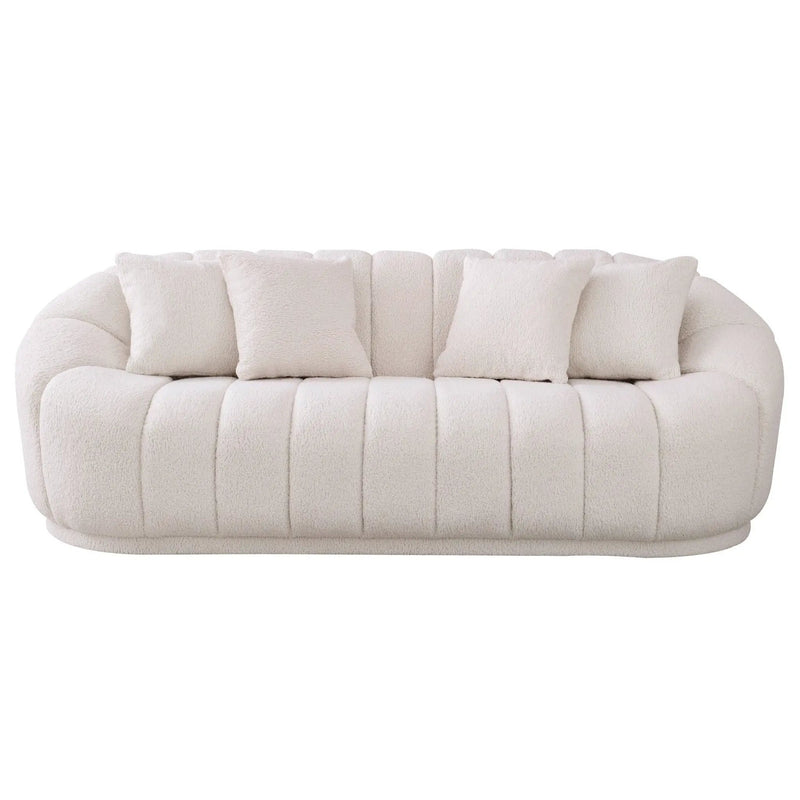 Maximilian - Modern Japandi Style Tight Back Boucle Couches by HouseOfZazla