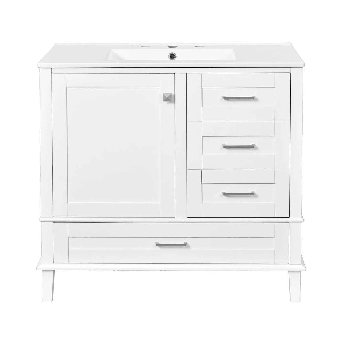 Bathroom Vanity, Modern Bathroom Cabinet With Sink Combo Set, Bathroom Storage Cabinet With A Soft Closing Door And 3 Drawers, Solid Wood Frame by Unique Piece Furniture