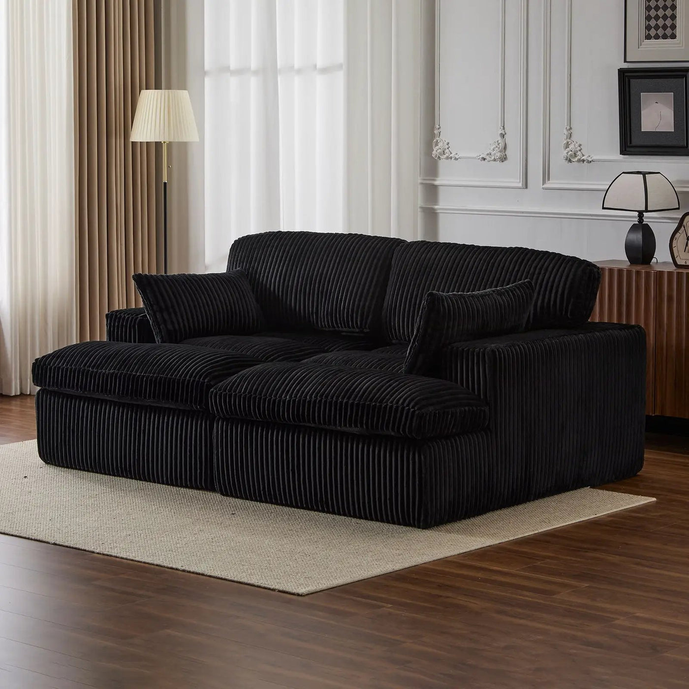 Double Chaise Lounge Chair, Oversized Upholstered Sleeper Cloud Couch by HouseOfZazla