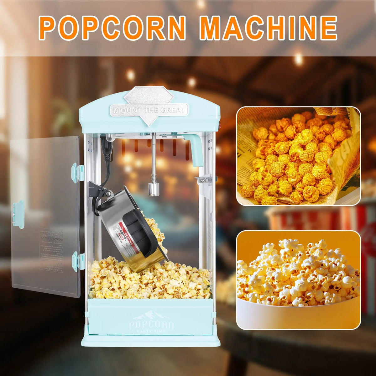 Portable Popcorn Maker Machine with Warming Deck by HouseOfZazla