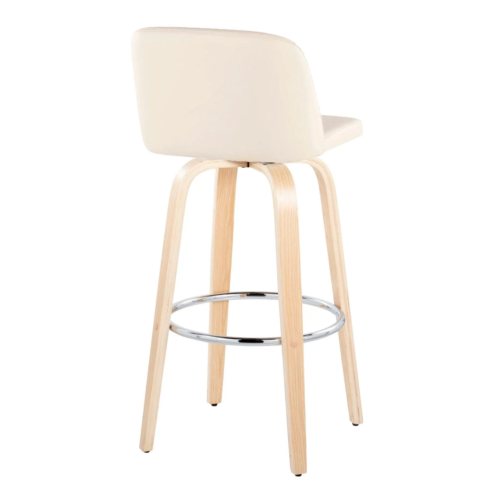 Toriano - Contemporary Fixed Height Barstool & Swivel With Round Footrest (Set of 2) by HouseOfZazla