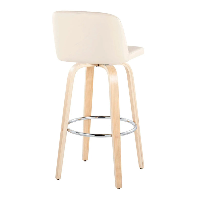 Toriano - Contemporary Fixed Height Barstool & Swivel With Round Footrest (Set of 2) by HouseOfZazla