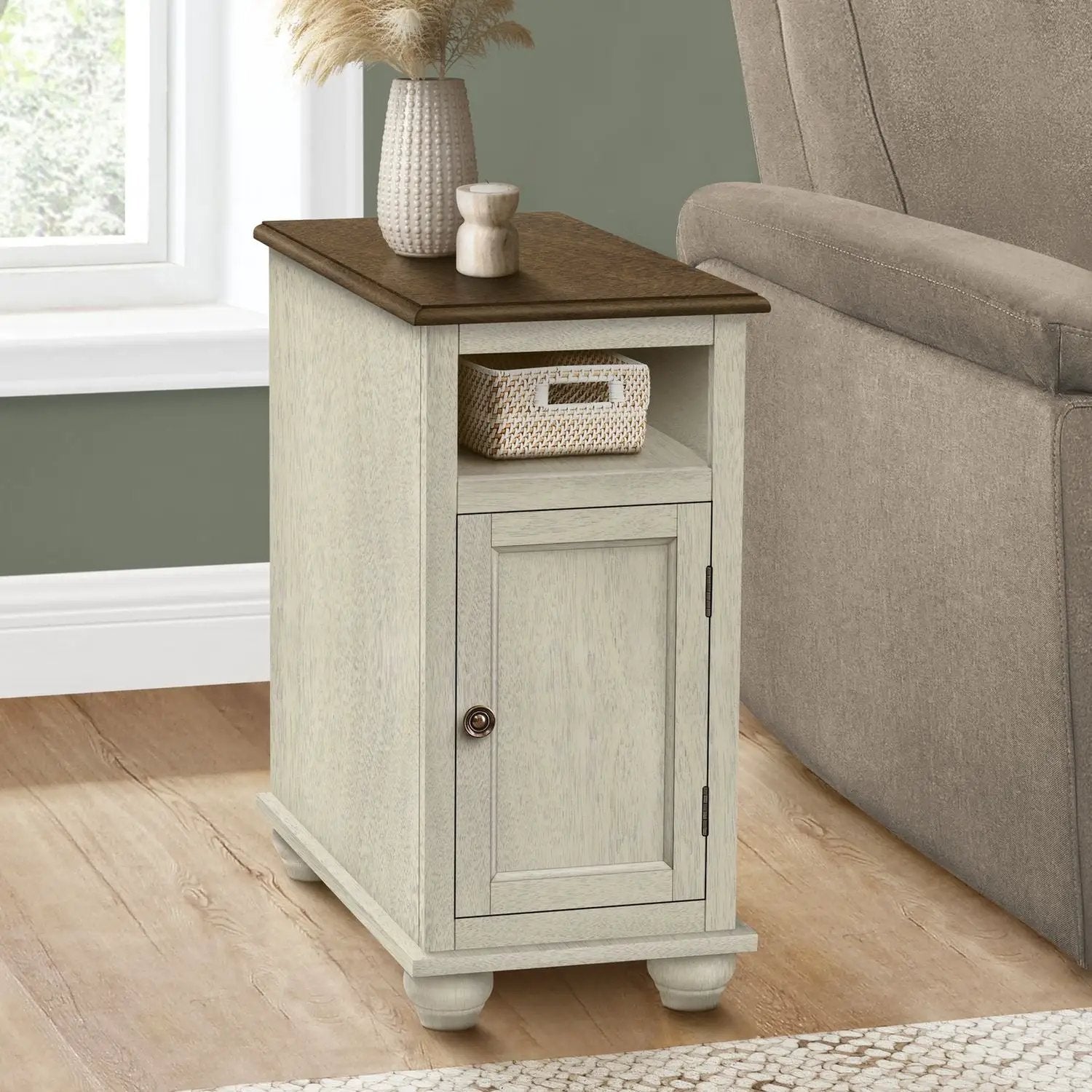 Accent End Table, Storage, Traditional - White by Unique Piece Furniture