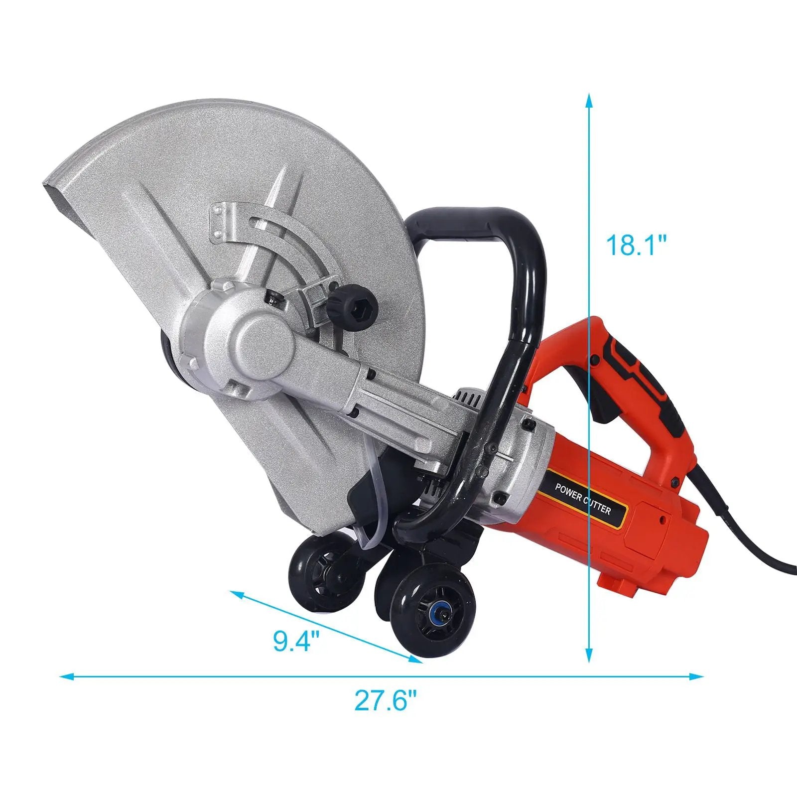 Heavy Duty Electric 14" Cut Off Saw With Water Line Attachment - Black / Silver by HouseOfZazla