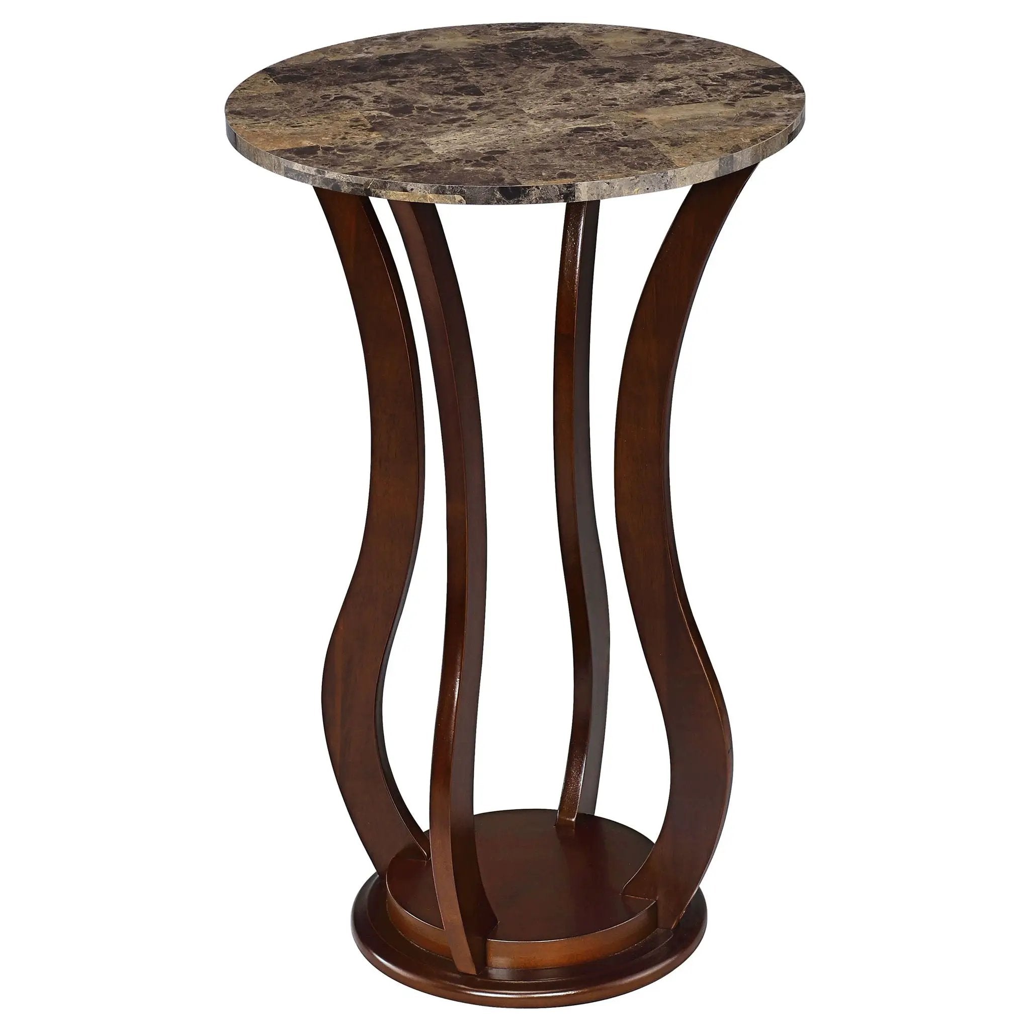 Round Accent Table - Brown by HouseOfZazla