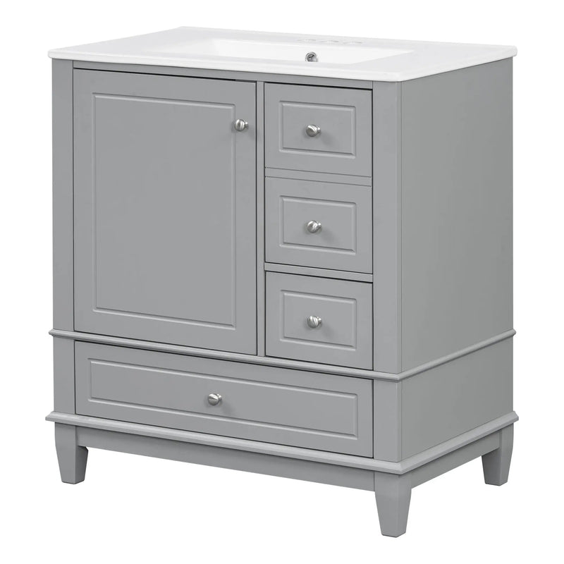 Freestanding Bathroom Vanity With Sink, Soft Close Door, 3 Drawers by HouseOfZazla