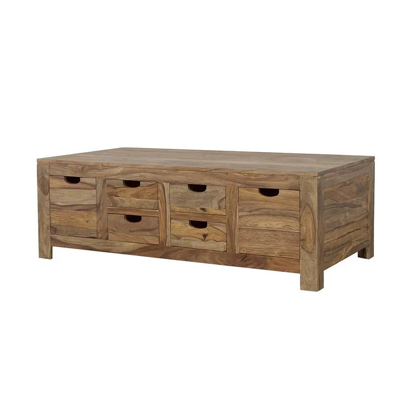 Esther 6-drawer Solid Wood Coffee Table Natural Sheesham by Unique Piece Furniture