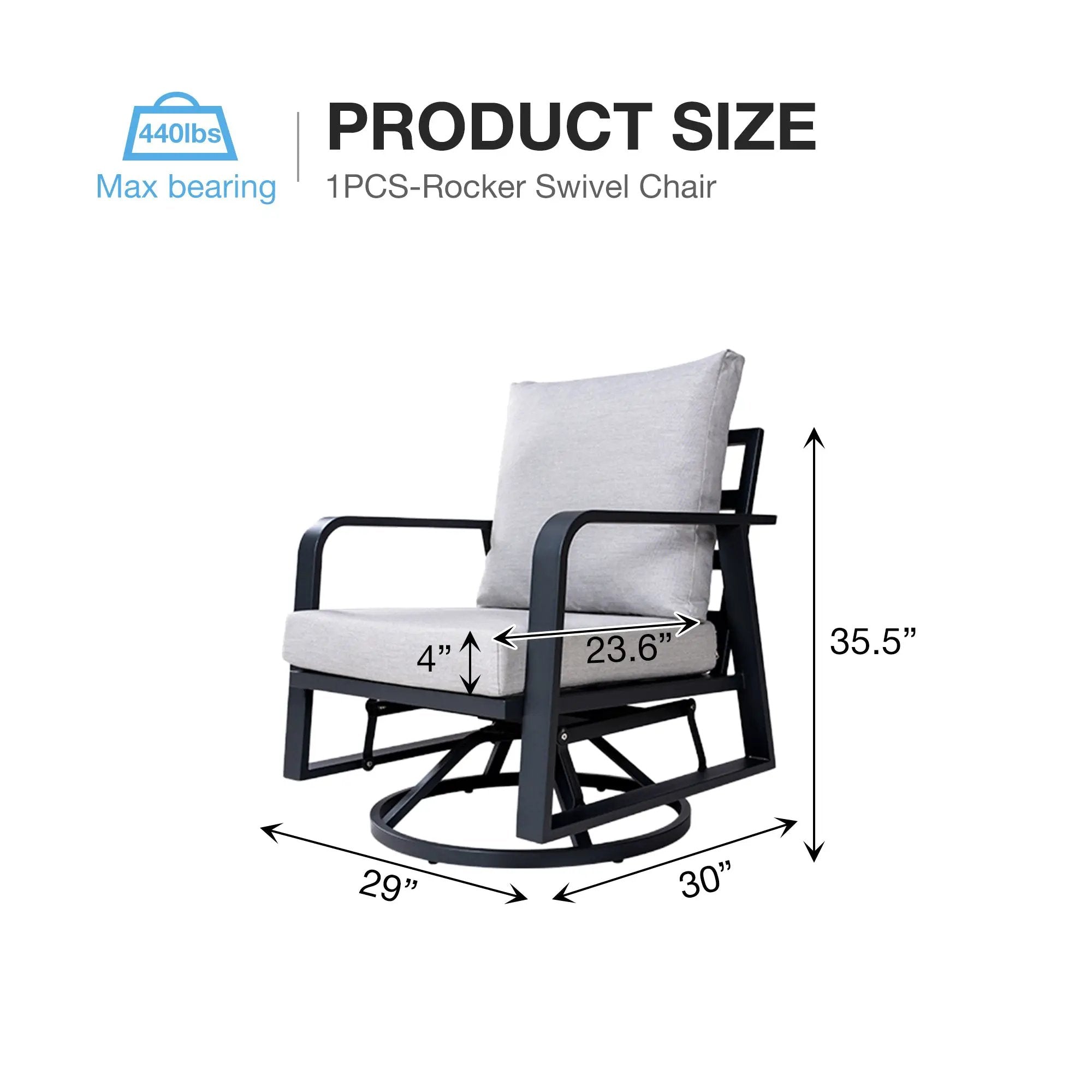 FR Aluminum Outdoor Sofa Swivel Seats by HouseOfZazla