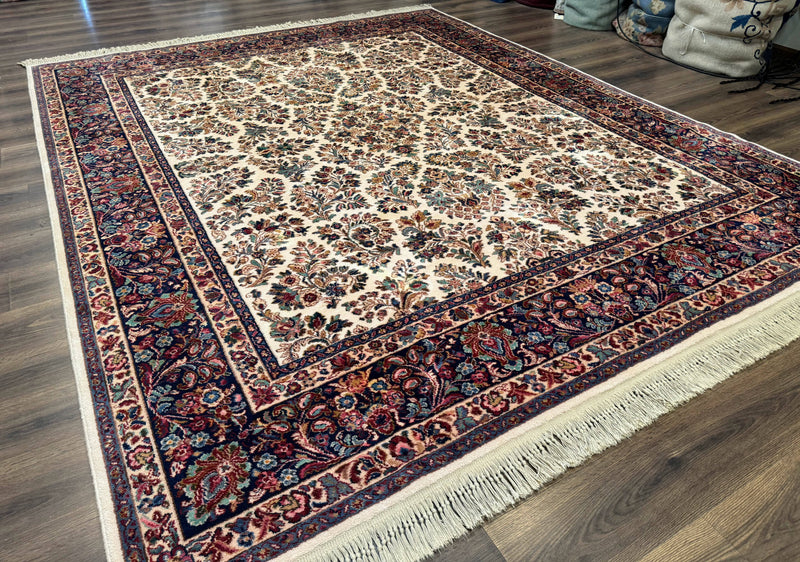 Karastan Rug 8.8 x 10.6 Ivory Sarouk #700/760, Wool Discontinued Original 700 Series by Jewel Rugs