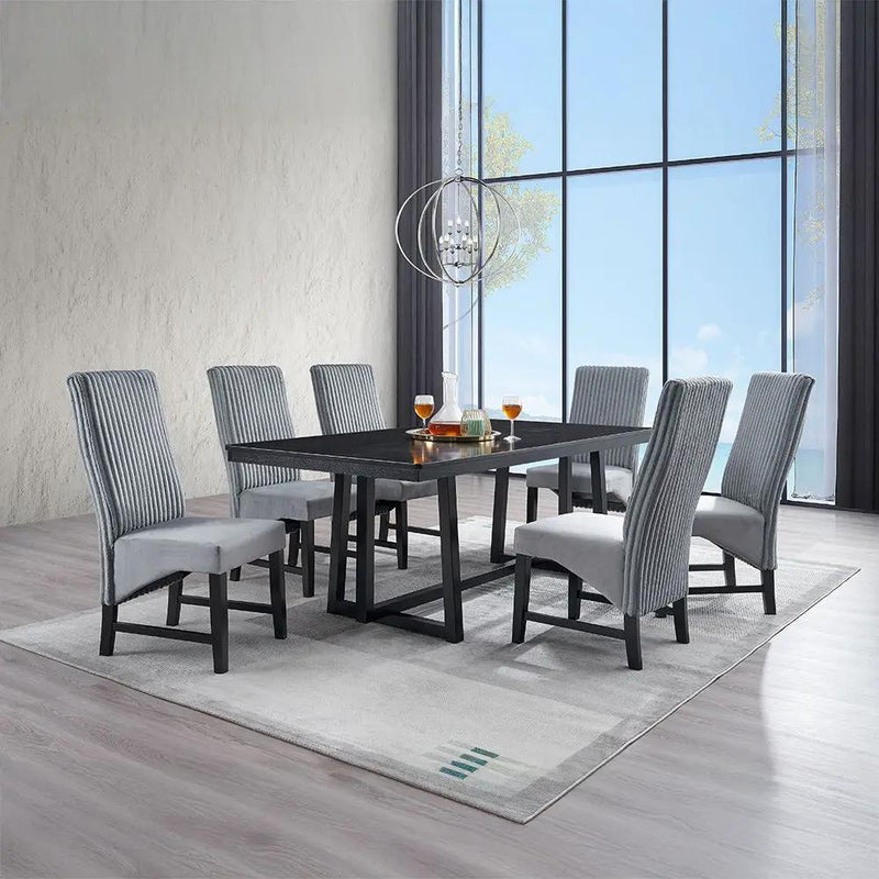 Kini - Side Chair (Set of 2) - Gray Corduroy & Black by Unique Piece Furniture